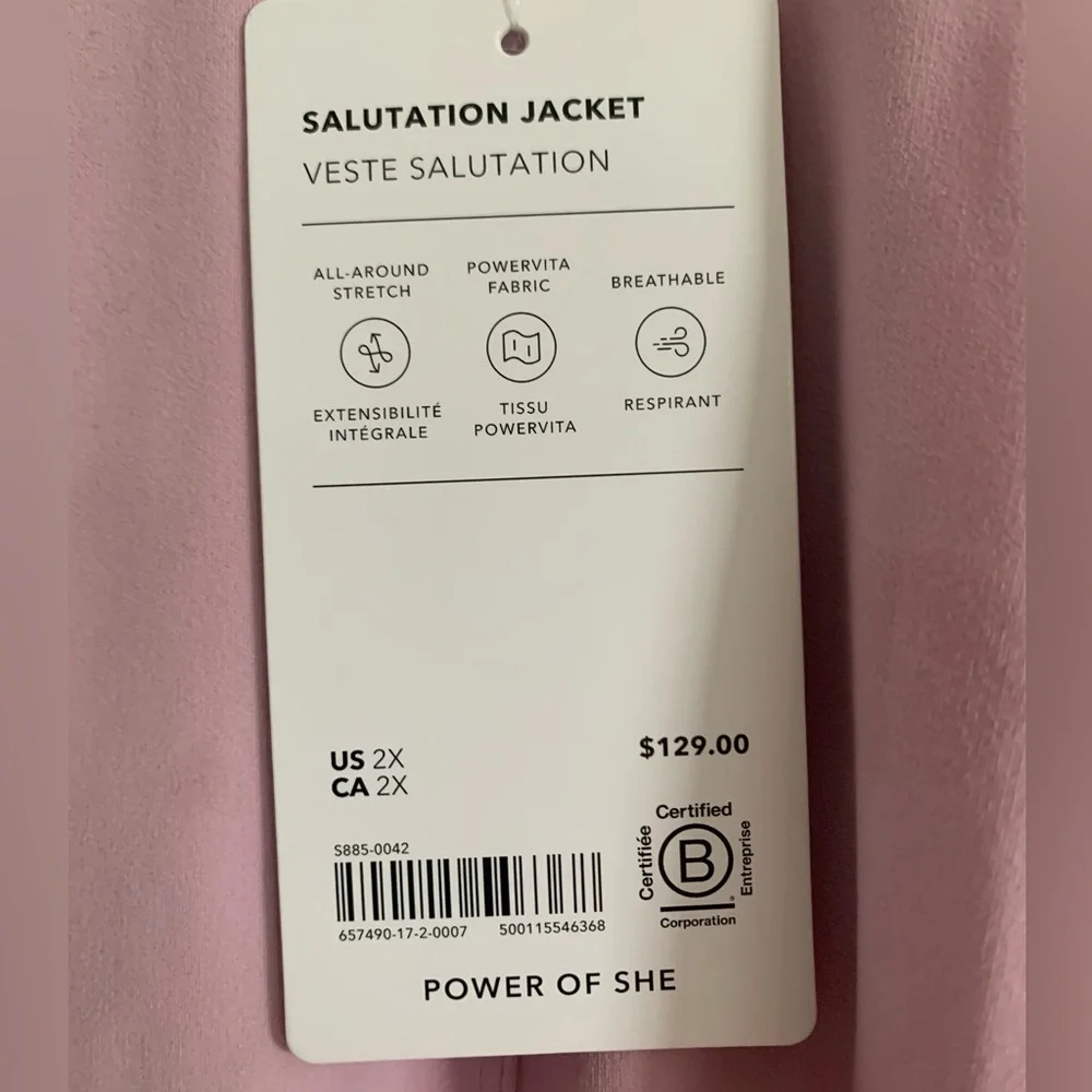 Athleta Salutation Jacket 2.0 Begonia Pink 2X - Picture 8 of 8